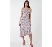 Blue Vanilla Twist Front Floral Print Midi Dress Blue 10
