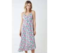 Blue Vanilla Twist Front Floral Print Midi Dress In Lilac Lilac