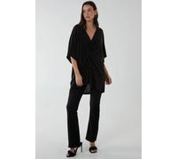 Blue Vanilla Twist Front Metalic Top In Bronze Bronze S/M