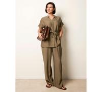 Blue Vanilla Two Piece Belted Co-Ord Set - L - Khaki