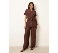 Blue Vanilla Two Piece Belted Co-Ord Set - S - Brown