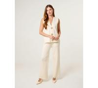 Blue Vanilla Women's Beige Two -Piece Set With Gold Button Details in Off-White | Size: 10-12 Blue Vanilla Off-White 10-12