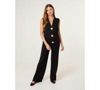 Blue Vanilla Women's Black Two -Piece Set With Gold Button Details | Size: 14-16 Blue Vanilla Black 14-16
