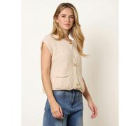 Blue Vanilla Two Pocket Knitted Waistcoat - One Size - Beige