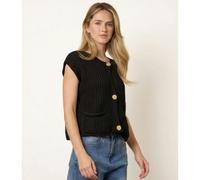 Blue Vanilla Two Pocket Knitted Waistcoat - One Size - Black