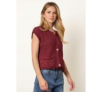 Blue Vanilla Two Pocket Knitted Waistcoat - One Size - Wine