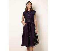 Blue Vanilla Utility Tie Waist Dress - S-M - Navy