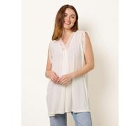 Blue Vanilla V Lace Trim Top - One Size - Ivory