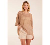 Blue Vanilla V Neck Crochet Top - One Size - Gold