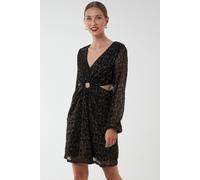 Blue Vanilla V-Neck Long Sleeve Dress In Black Black 10