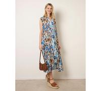 Blue Vanilla Women's Blue V Neck Loose Fit Maxi Dress | Size: S/M Blue Vanilla Blue S/M