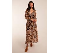 Blue Vanilla V Neck Maxi Dress In Brown Brown 8