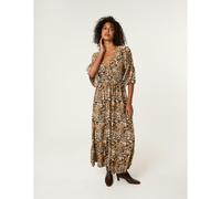 Blue Vanilla V Neck Midi Dress - S-M - Khaki