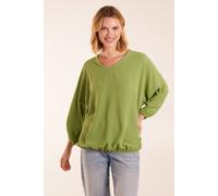 Blue Vanilla V Neck Puff Sleeve Blouse In Green Green One Size