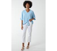 Blue Vanilla Women's V Neck Tie Front Blouse in Light Blue | Size: Medium/Large
