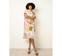 Blue Vanilla Women's Multi Vibrant Oversized Shirt Midi Dress Blue Vanilla Multicolor One Size