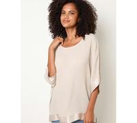 Blue Vanilla Viscose Crinkle Top With Satin Finish - One Size - Stone