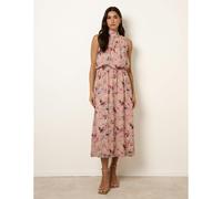 Blue Vanilla Women's Pink Watercolour Printed Sleeveless Midi Dress | Size: Medium Blue Vanilla Pink M