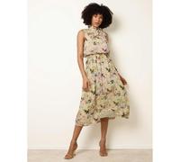 Blue Vanilla Watercolour Printed Sleeveless Midi Dress - XL - Green