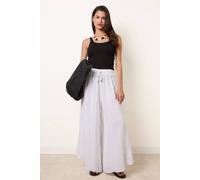 Blue Vanilla Extreme Wide Leg Linen Trousers - One Size - White