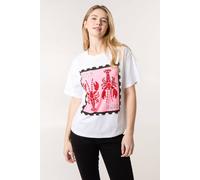 White Lobster Print T-Shirt Blue Vanilla White S
