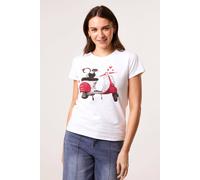 Blue Vanilla Women's White Printed Cat T-Shirt | Size: Medium Blue Vanilla White M