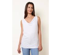 Blue Vanilla Sleeveless Cowl Neck Viscose Jersey Top - One Size - White