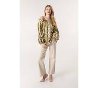 Blue Vanilla White Zebra Satin Ruched Bardot Top White One Size