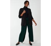 Blue Vanilla Wide Leg Pleated Trousers In Bottle Green Bottle Green