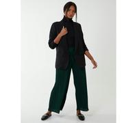 Blue Vanilla Women's Wide Leg Pleated Trousers in Bottle Green | Size: Medium Blue Vanilla Bottle Green M