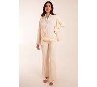 Blue Vanilla Wide Leg Suit Trousers In Stone Stone