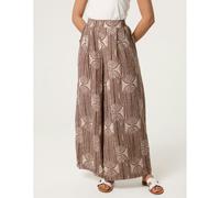 Blue Vanilla Wide Leg Trouser In Circular Print - M-L - Brown