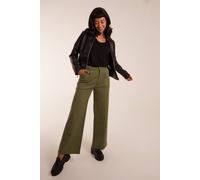 Blue Vanilla Wide Leg Trousers In Khaki Khaki 16