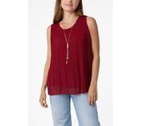Blue Vanilla Wine Sleeveless Pleated Top Wine