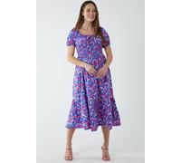 Blue Vanilla Women's Abstract Heart Milkmaid Maxi Dress in Blue | Size: 16