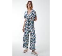 Blue Vanilla Women's Abstract Honeycomb Cross Over Jumpsuit in Blue | Size: Medium Blue Vanilla Blue M