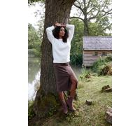 Blue Vanilla Women's Acid Wash Denim Mid Skirt in Brown | Size: XL Blue Vanilla Brown XL