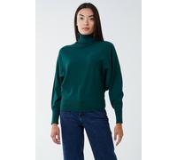 Blue Vanilla Women's Batwing Roll Neck Jumper in Bottle Green | Size: Small/Medium