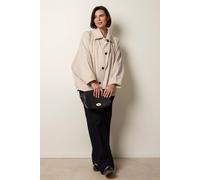 Blue Vanilla Oversized Short Length Trench Coat - M-L - Beige