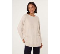 Blue Vanilla Pocket Slash Scoop Neck Jumper - One Size - Beige