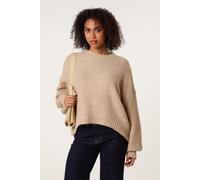 Blue Vanilla Round Neck Sequin Detailed Jumper - One Size - Beige