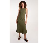Blue Vanilla Women's Bias Cut Midi Dress in Khaki | Size: 8 Blue Vanilla Khaki 8