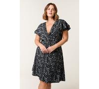 Blue Vanilla Women's Black Curve Frill Sleeve Mini Dress | Size: 18 Blue Vanilla Black 18
