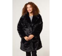 Blue Vanilla Women's Black Faux Fur Long Coat | Size: Medium Blue Vanilla Black M