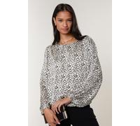 Blue Vanilla Women's Black Leopard Print Blouse | Size: Medium Blue Vanilla Black M