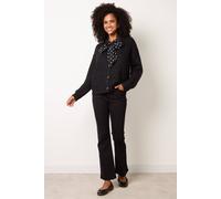 Blue Vanilla Women's Black Long Sleeve Button Up Round Neck Cardigan Sweater | Size: Medium/Large