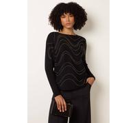 Blue Vanilla Women's Black Rhinestone Jumper | Size: S/M Blue Vanilla Black S/M