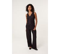 Blue Vanilla Black Rhinestone Waistcoat & Trouser Set Black S