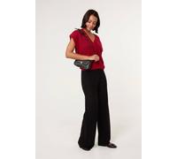 Blue Vanilla Ribbed Wide Leg Trousers - UK 10-12 - Black