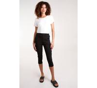 Blue Vanilla Women's Black Seam Detail Crop Trousers With Cargo Pocket | Size: 14 Blue Vanilla Black 14